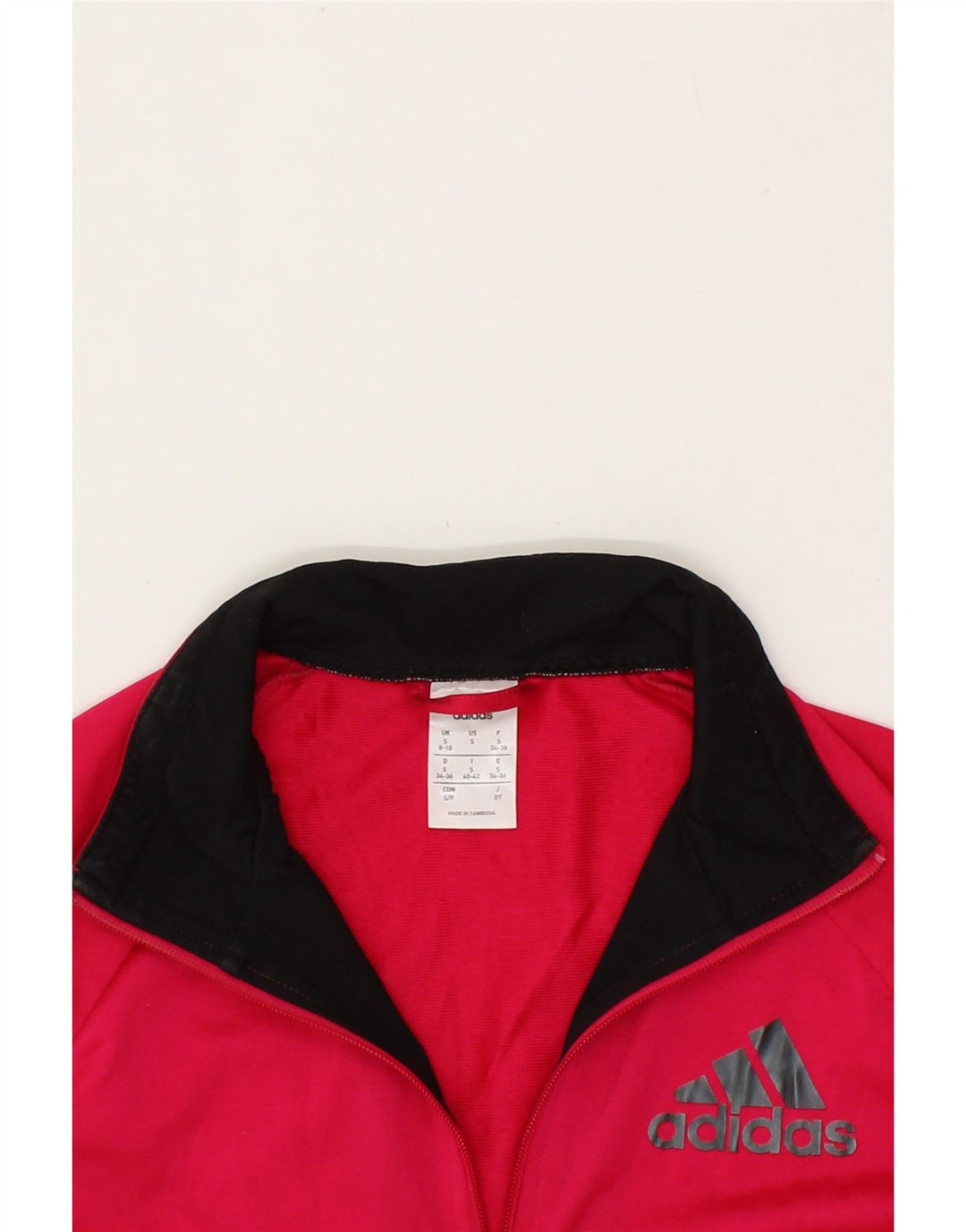 ADIDAS Womens Graphic Tracksuit Top Jacket UK 8/10 Small Pink Polyester Vintage Adidas and Second-Hand Adidas from Messina Hembry 