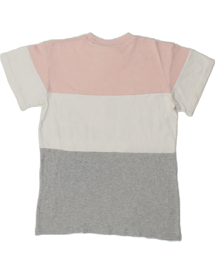 FILA Womens Graphic T-Shirt Top UK 12 Medium Multicoloured Colourblock Vintage Fila and Second-Hand Fila from Messina Hembry 