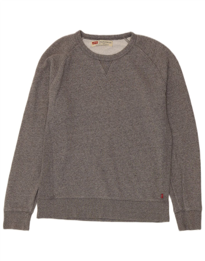 Pulover pentru bărbați LEVI'S, cu ajustare standard, din bumbac cu pete, gri mediu