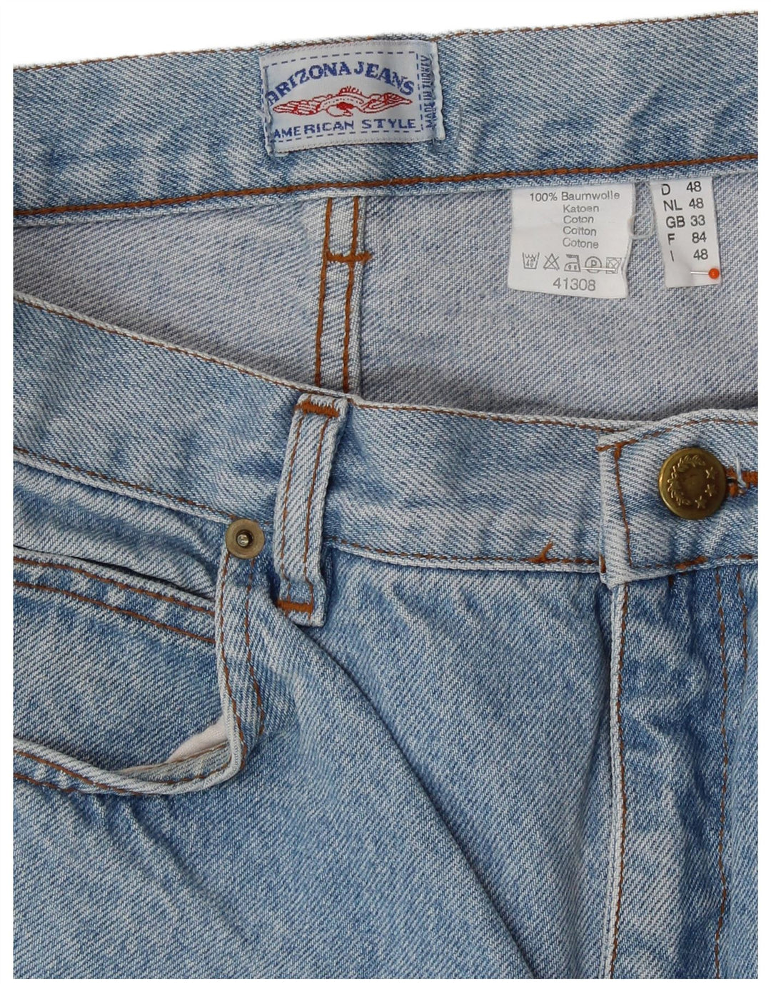 Pantaloni scurți din denim cu talie înaltă pentru femei ARIZONA W33, bumbac albastru mare