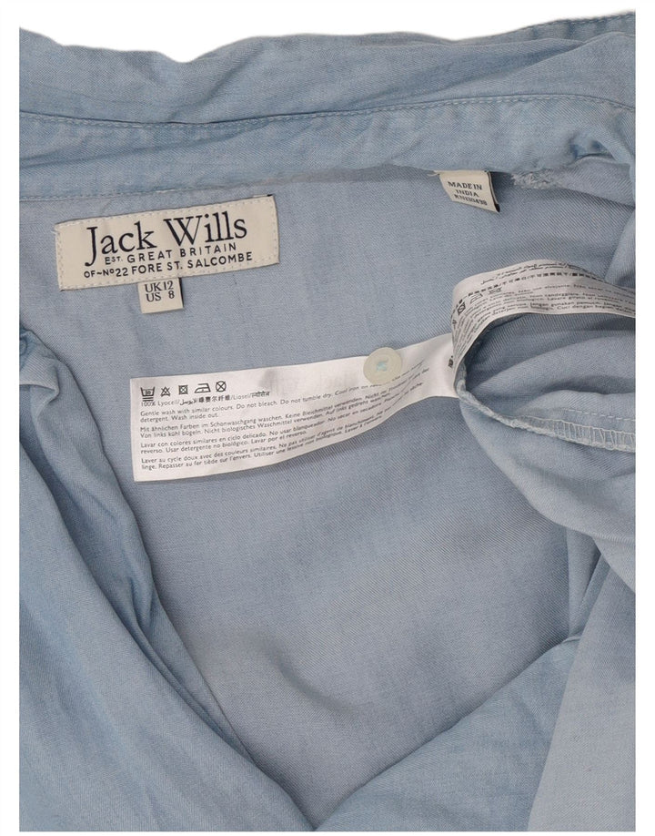 Cămașă Jack Wills pentru femei cu mânecă 3/4 supradimensionată, UK 12, albastru mediu