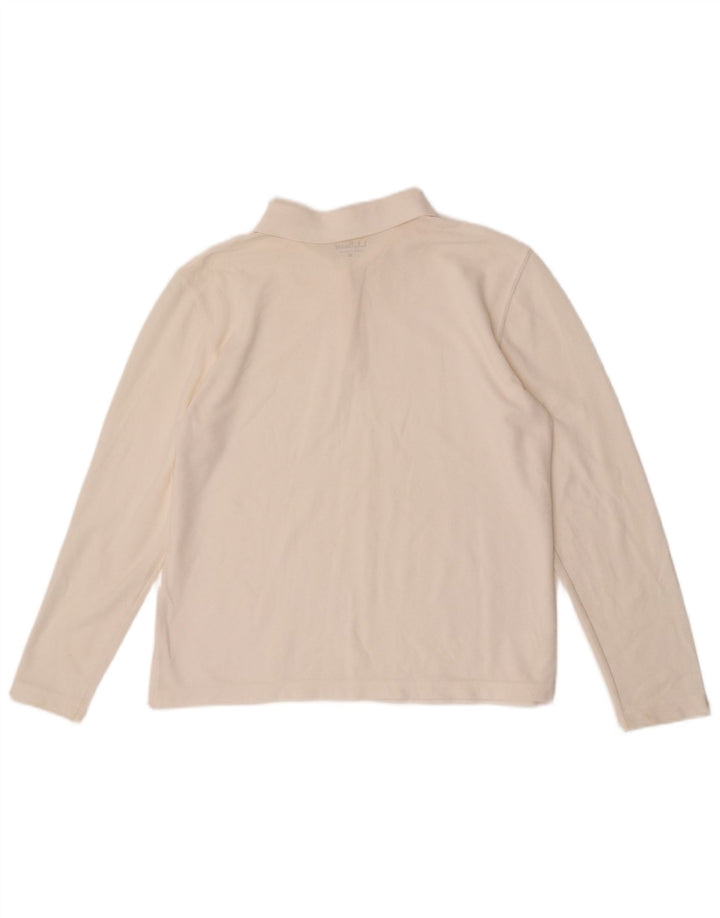 Tricou polo cu mânecă lungă pentru femei L.L.Bean UK 14 Medium White