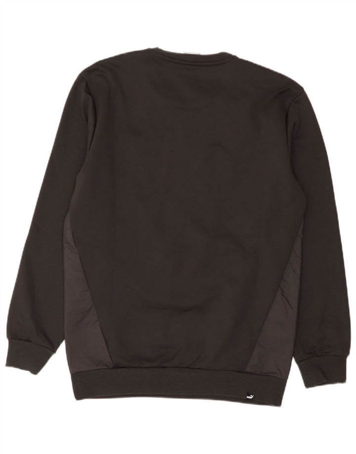 Pulover Puma pentru bărbați, bumbac color bloc negru mic