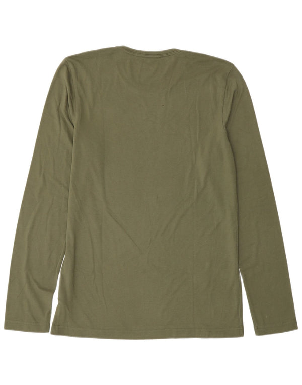 ADIDAS Mens Olympic Games Top Long Sleeve UK 40/42 Medium Khaki Polyester