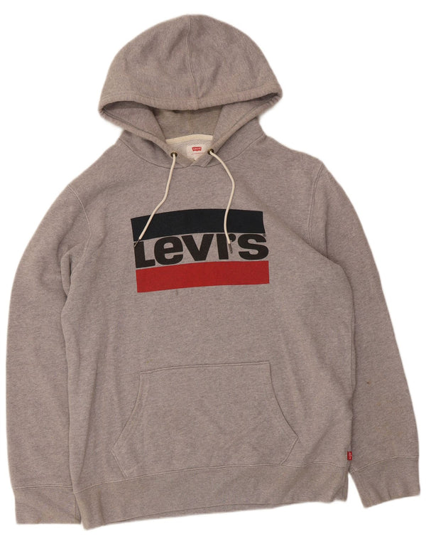 Pulover Levi's pentru bărbați, cu capota, mare, gri, bumbac