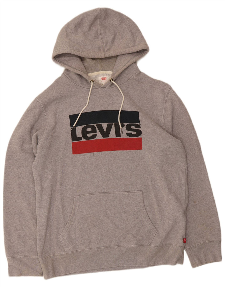 Pulover Levi's pentru bărbați, cu capota, mare, gri, bumbac