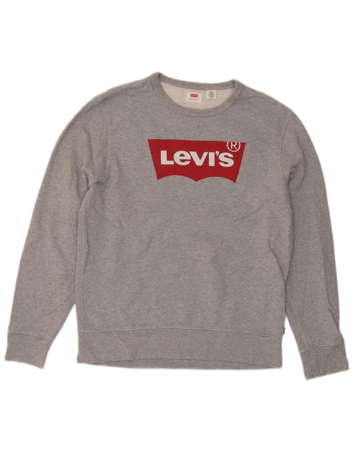 Levi's Pulover grafic pentru bărbați, bumbac mic, gri