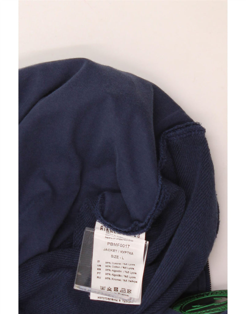 BIKKEMBERGS Mens Graphic Tracksuit Top Jacket Large Navy Blue Cotton Vintage Bikkembergs and Second-Hand Bikkembergs from Messina Hembry 