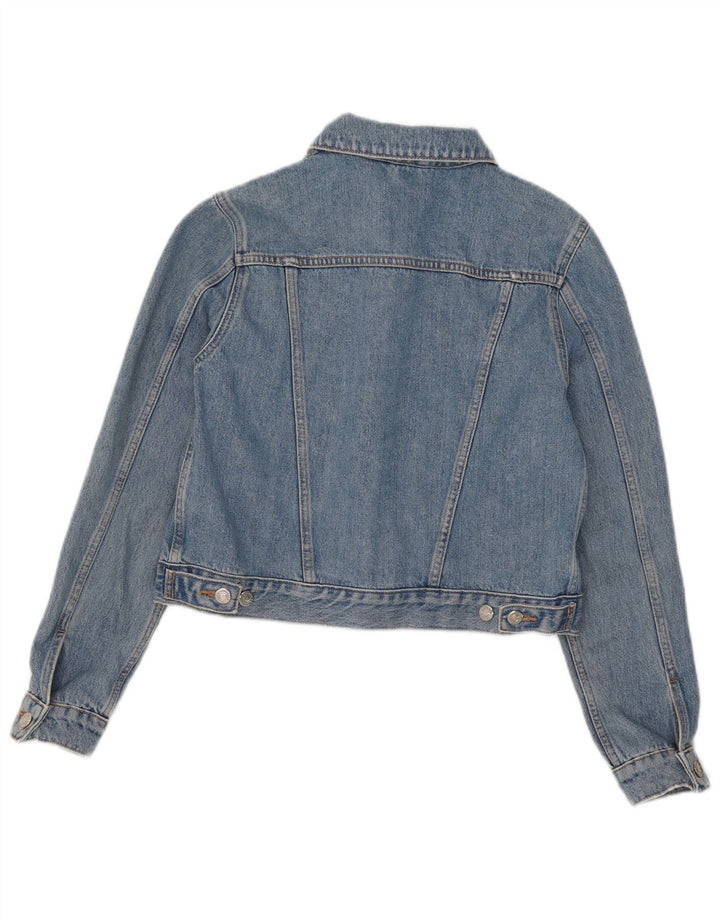 Topshop Jachetă de blugi pentru femei UK 10 Small Blue Bumbac