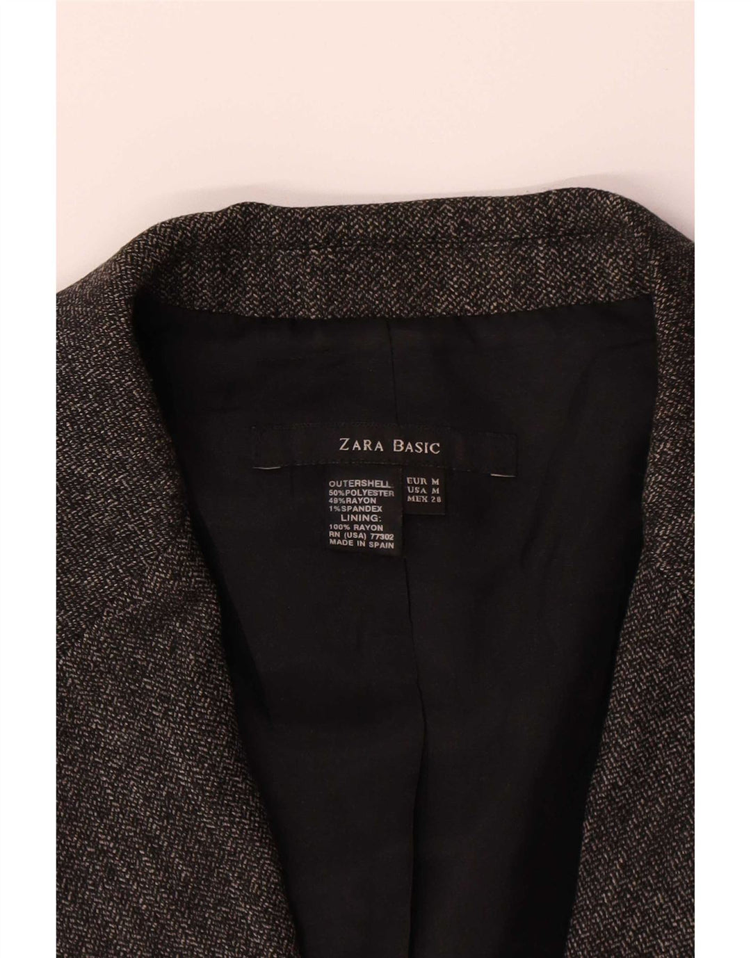 Jachetă Blazer pentru femei Zara cu 1 nasture UK 12 Medium Gri Poliester