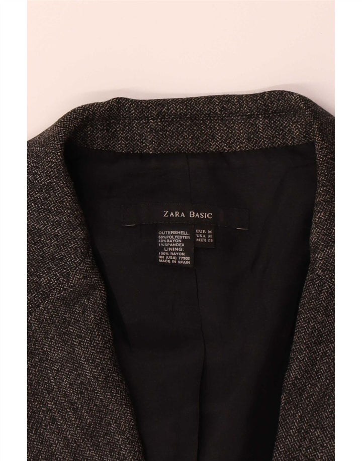 Jachetă Blazer pentru femei Zara cu 1 nasture UK 12 Medium Gri Poliester