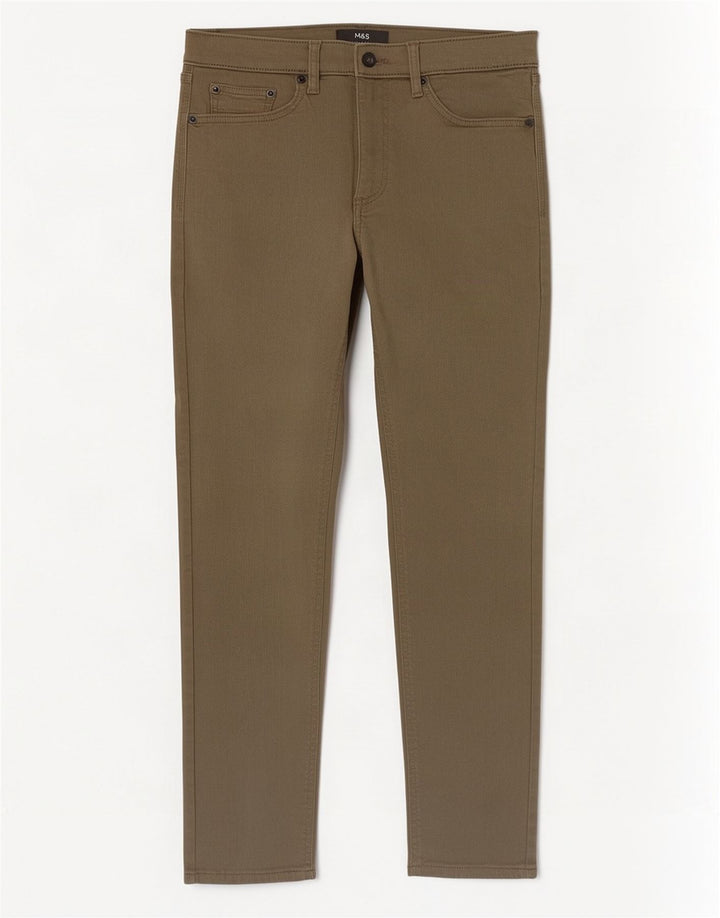 Blugi slim pentru bărbați Marks & Spencer W30 L29 bumbac kaki