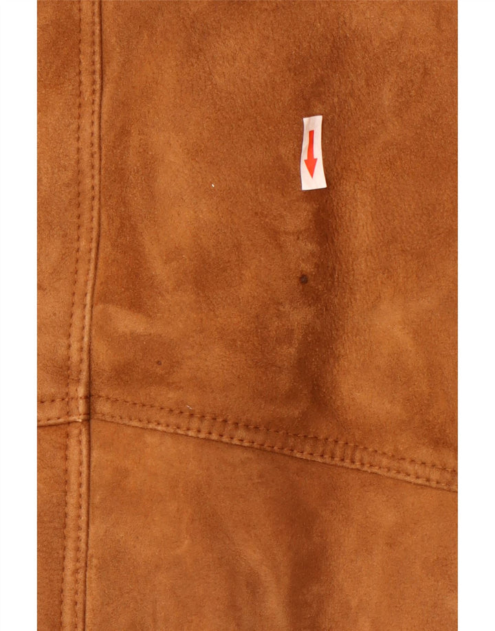 Jachetă vintage pentru bărbați din shearling UK 40 mare maro