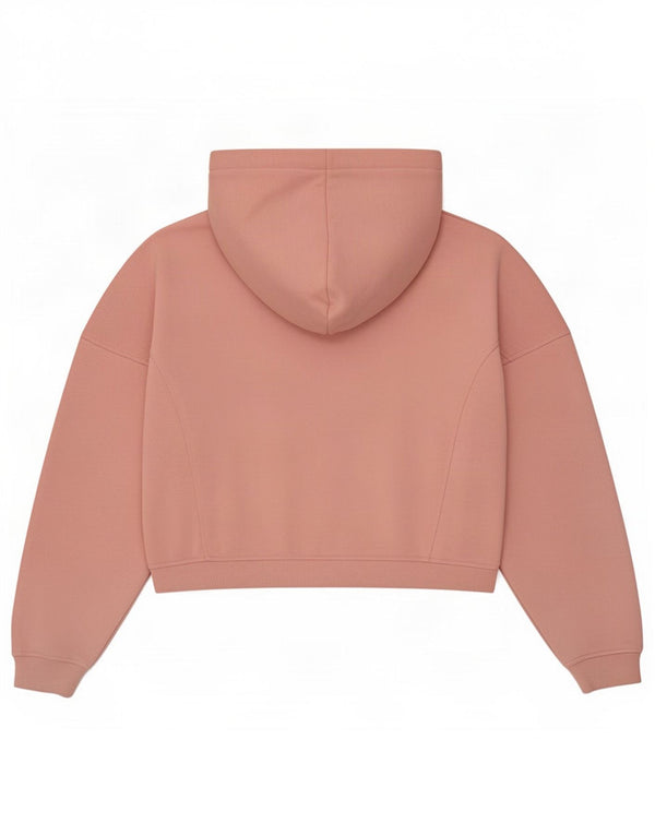 Jack Wills Pulover cu capota cu fermoar cu grafic pentru femei UK 14, mare, roz colorblock