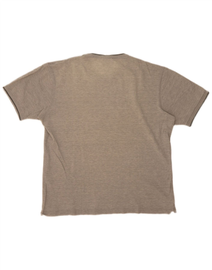 Tricou Lacoste pentru bărbați Top mărimea 5 mare, gri bumbac cu pete