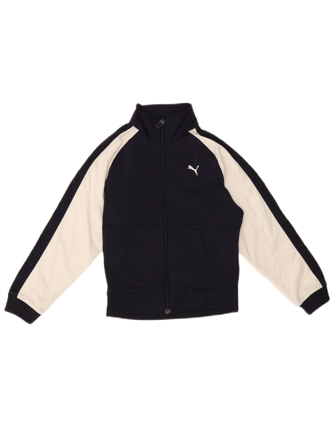 Jachetă de trening Puma pentru băieți 7-8 ani, albastru bleumarin, color block