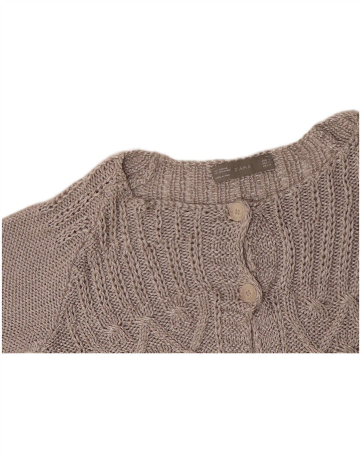 Pulover cardigan cu mâneci 3/4 ZARA UK 12 Gri mediu