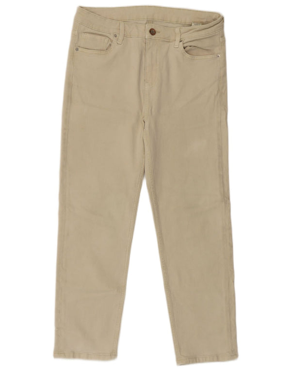 Pantaloni tăiați pentru femei Marks & Spencer UK 14 Large W30 L24 Bej