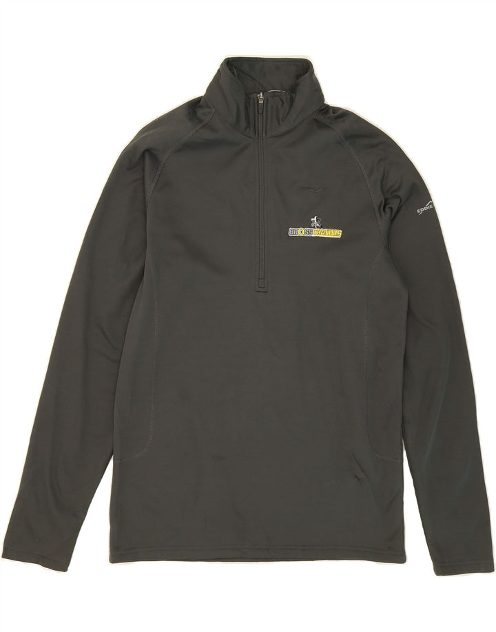 EDDIE BAUER Mens Zip Neck Top Long Sleeve Medium Grey Polyester Vintage Eddie Bauer and Second-Hand Eddie Bauer from Messina Hembry 