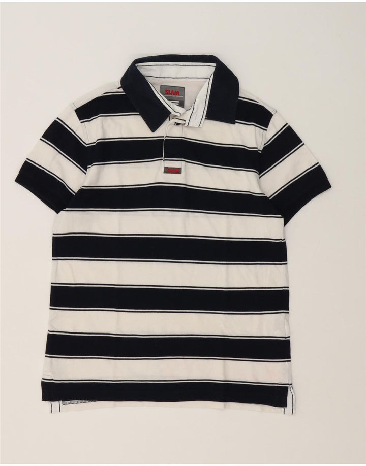 Tricou polo pentru bărbați Slam, bumbac cu dungi albe