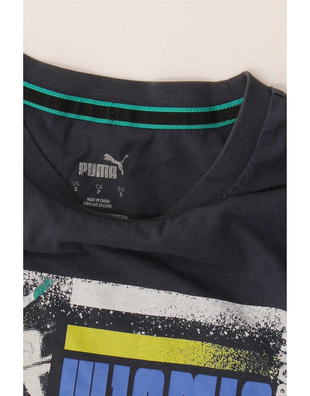 Tricou cu grafic Puma pentru bărbați Top mic din bumbac bleumarin