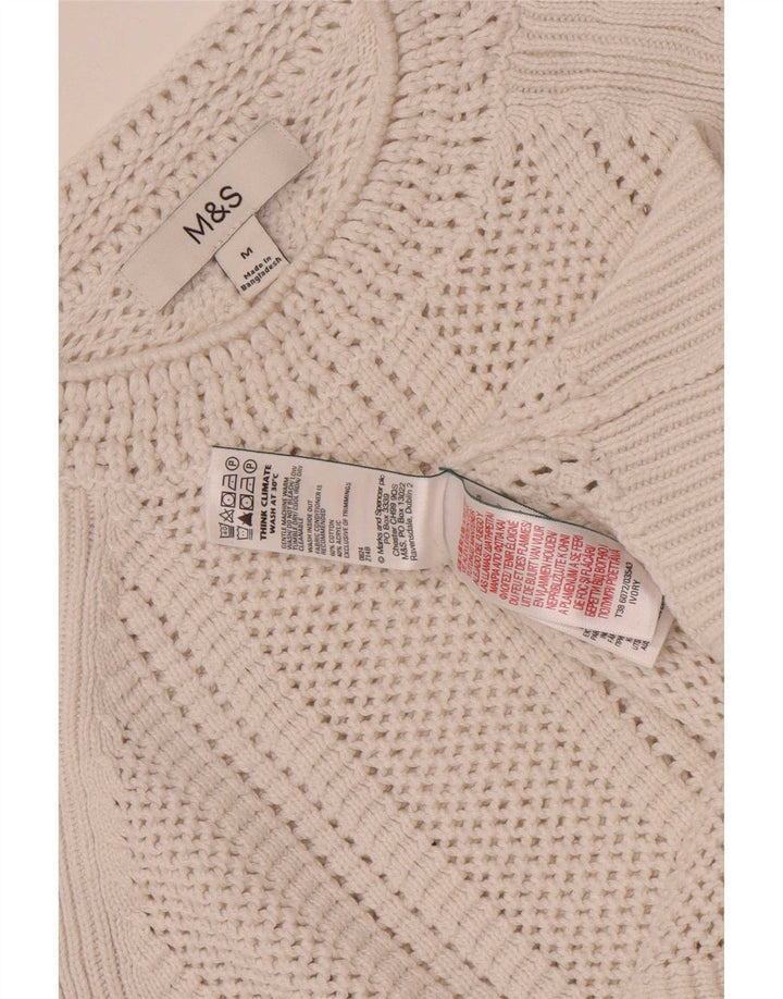 Pulover pentru femei Marks & Spencer Crop Crew Deck Pulover UK 14 Medium Off White