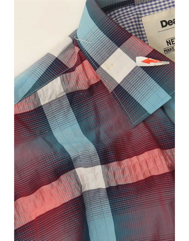 Cămașă pentru bărbați Desigual Slim 2XL, bumbac cu carouri multicolore