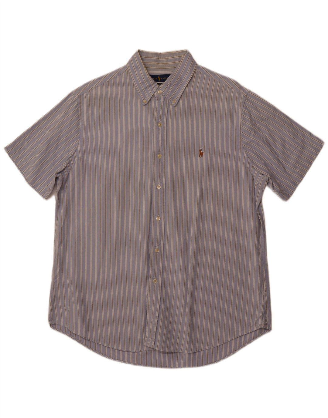 Cămașă POLO RALPH LAUREN pentru bărbați, cu mânecă scurtă, în formă clasică, cu dungi mari, albastre