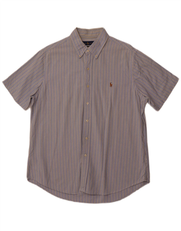 Cămașă POLO RALPH LAUREN pentru bărbați, cu mânecă scurtă, în formă clasică, cu dungi mari, albastre