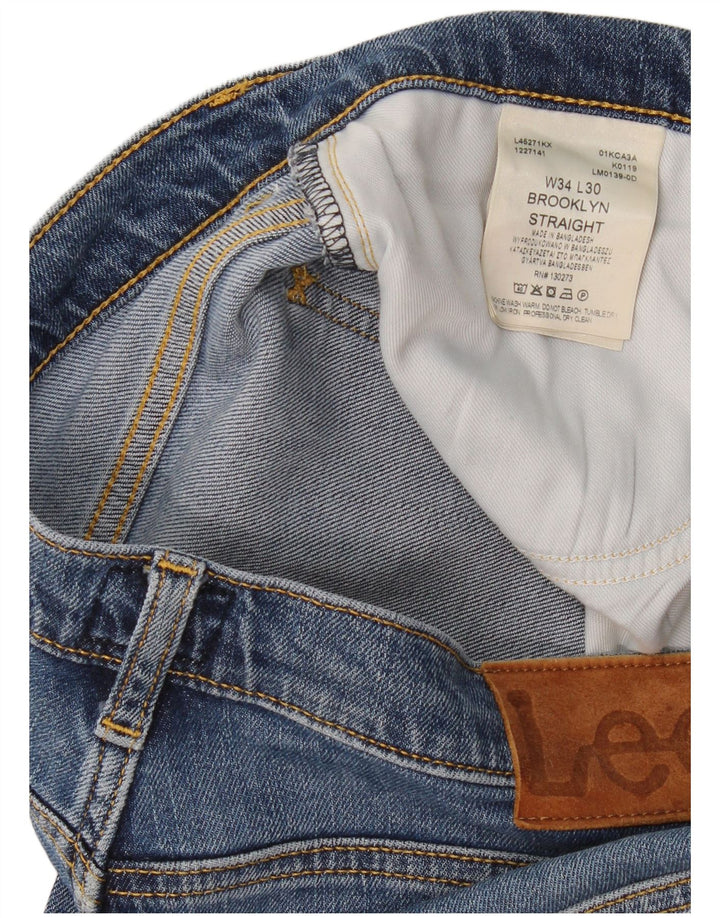 Blugi Lee Brooklyn Straight pentru bărbați W34 L30, bumbac albastru
