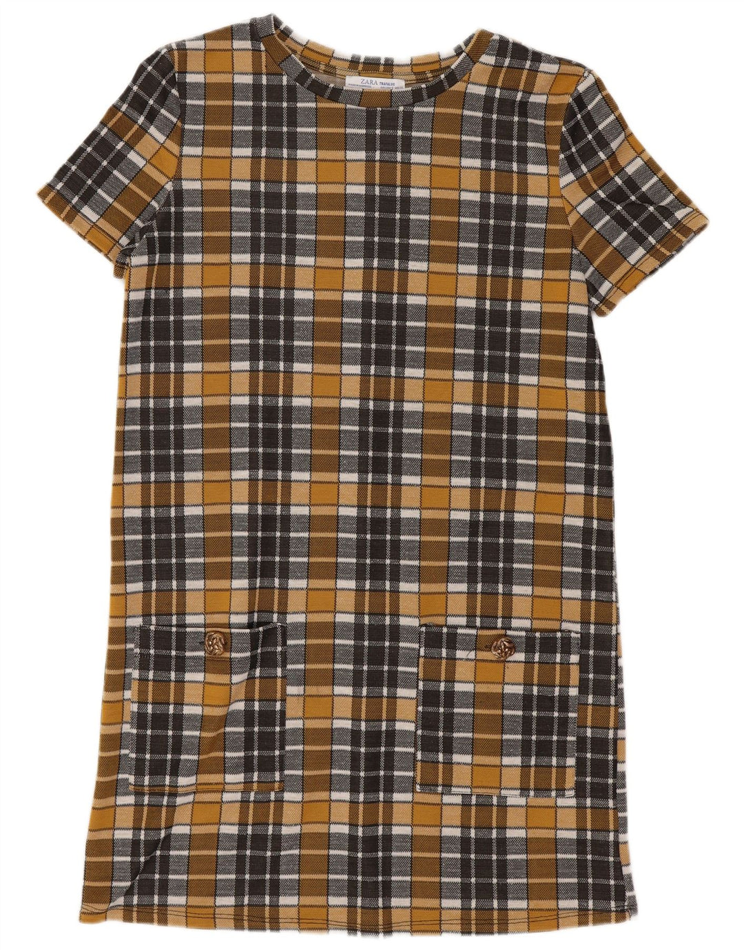 Rochie Schimbată Trafaluc pentru Damă Zara UK 10 Small Yellow Check