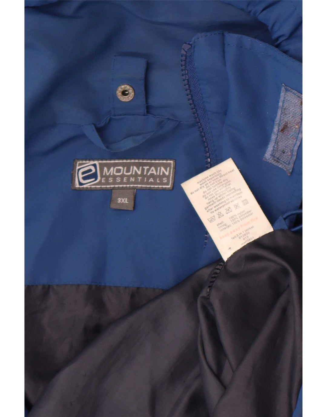 Jachetă de ploaie cu glugă pentru bărbați Mountain Essentials UK 46 3XL Blue Nylon