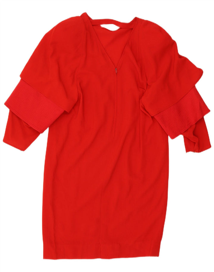 Rochie schimbătoare cu mânecă lungă pentru femei Fendi UK 18 XL Lână roșie