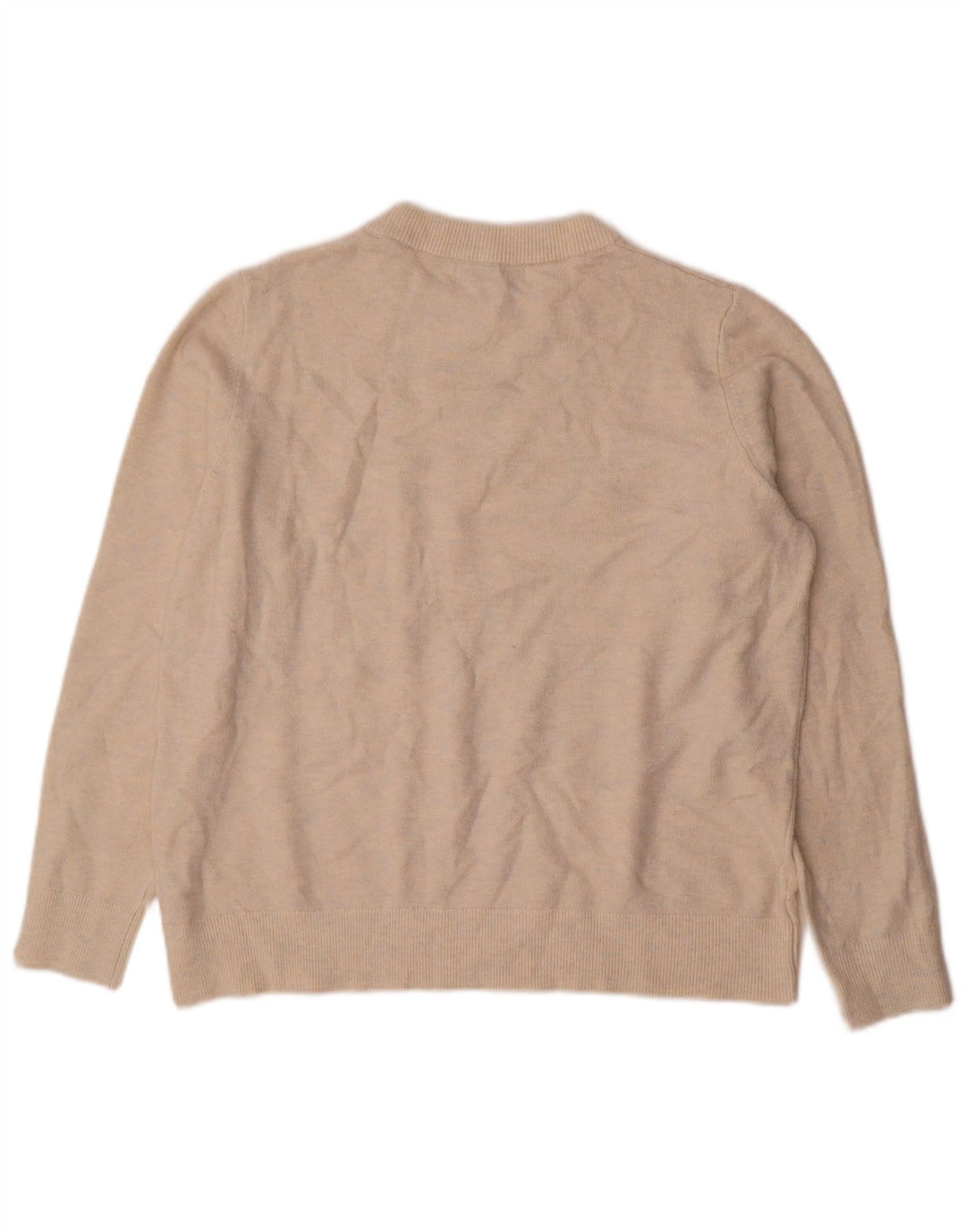 Pulover pentru femei Marks & Spencer cu decolteu rotund UK 14 Medium Bej cu pete