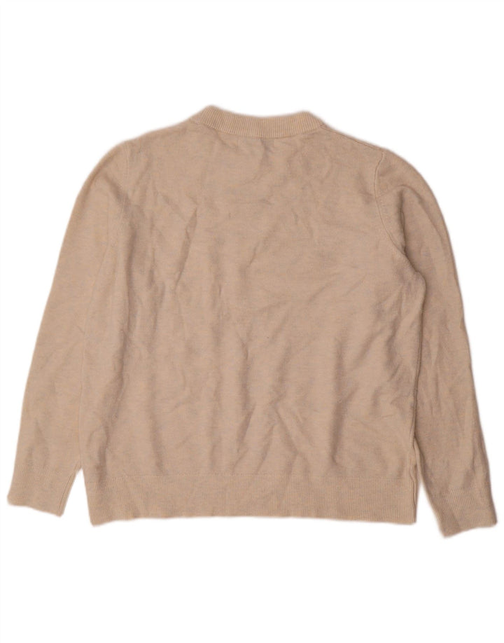 Pulover pentru femei Marks & Spencer cu decolteu rotund UK 14 Medium Bej cu pete