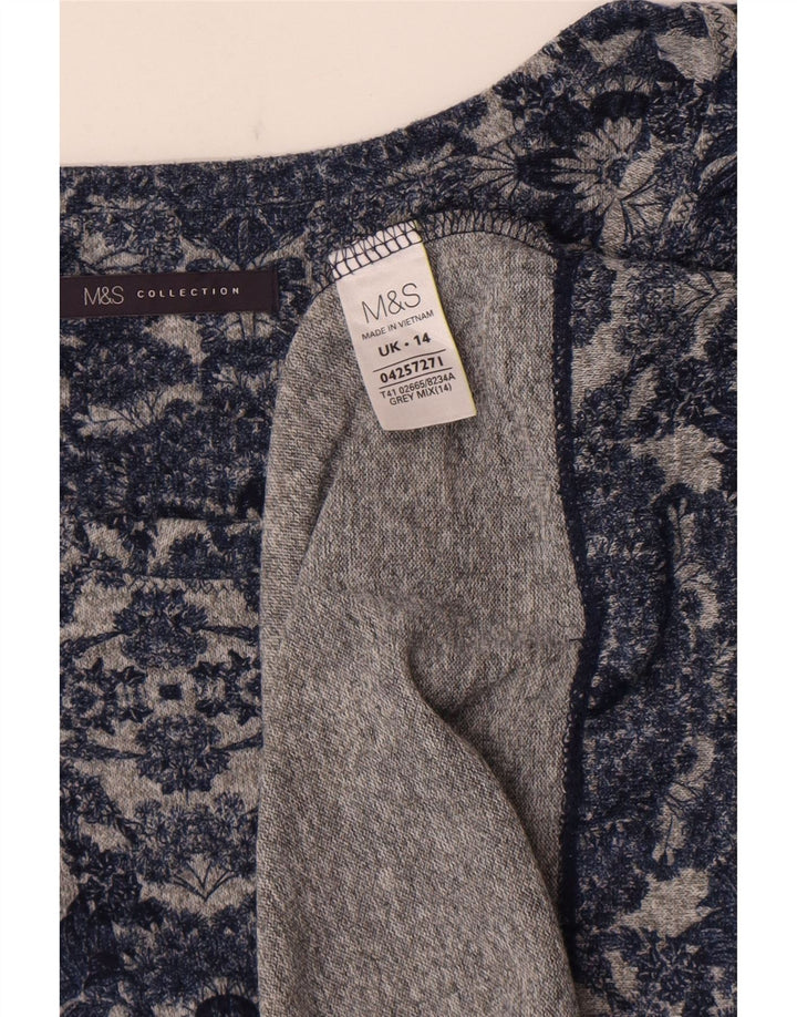 Top cu tunică cu mâneci 3/4 pentru femei Marks & Spencer UK 14 Medium Gri Floral