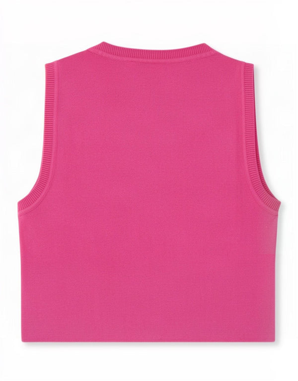 Top cu vestă pentru femei Zara UK 14, mare, roz, viscoză