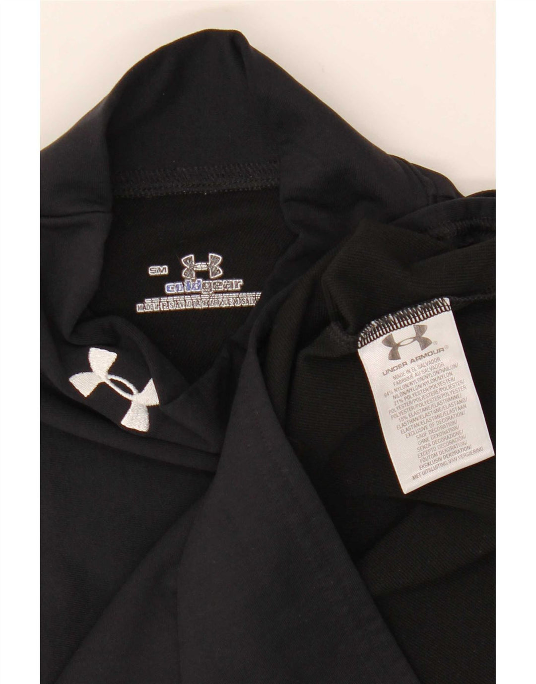 Under Armour Cold Gear Top cu mânecă lungă pentru bărbați, poliester negru mic