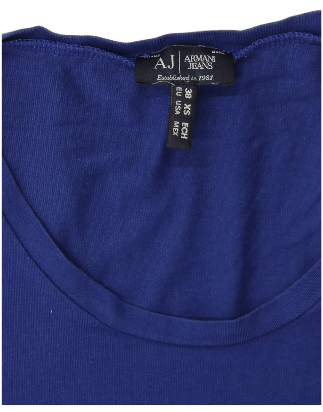 Armani Jeans Tricou cu grafic pentru femei Top EU 38 Medium Blue Bumbac