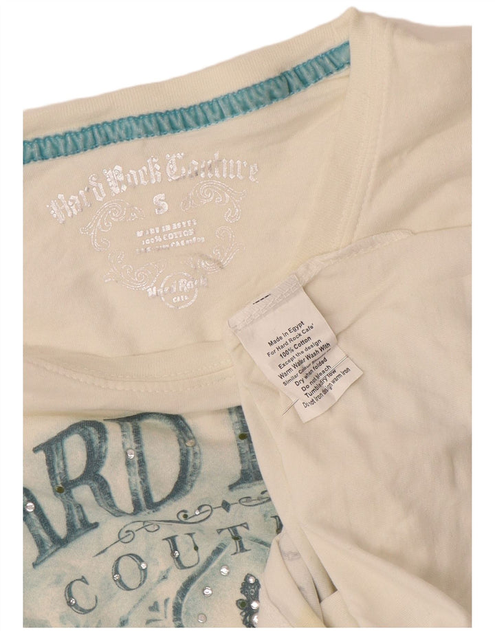 Hard Rock Cafe Mallorca Tricou grafic Top UK 10 Small Off White