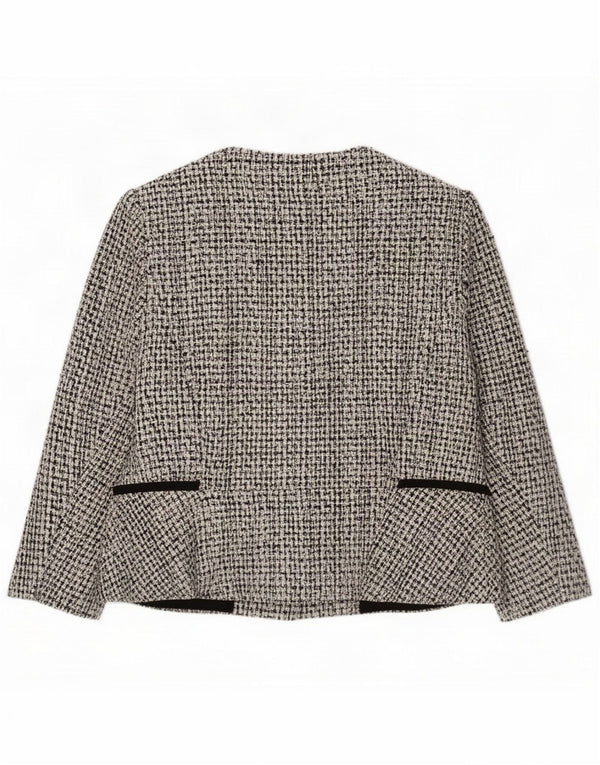 Marks & Spencer Womens 3/4 Sleeve Blazer Jacket UK 18 XL White Flecked