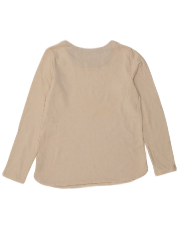 Izod Top pentru femei cu mânecă lungă UK 10 Small White Bumbac