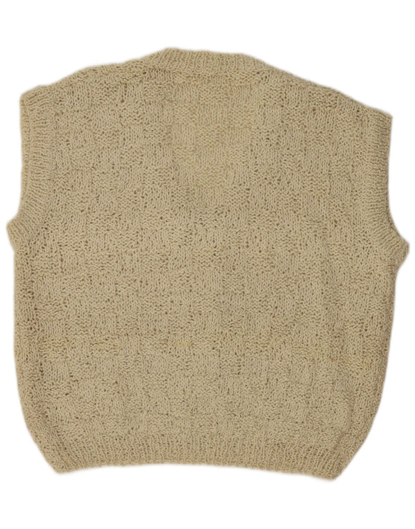 Pulover cardigan supradimensionat fără mâneci pentru femei Vintage UK 18 XL alb
