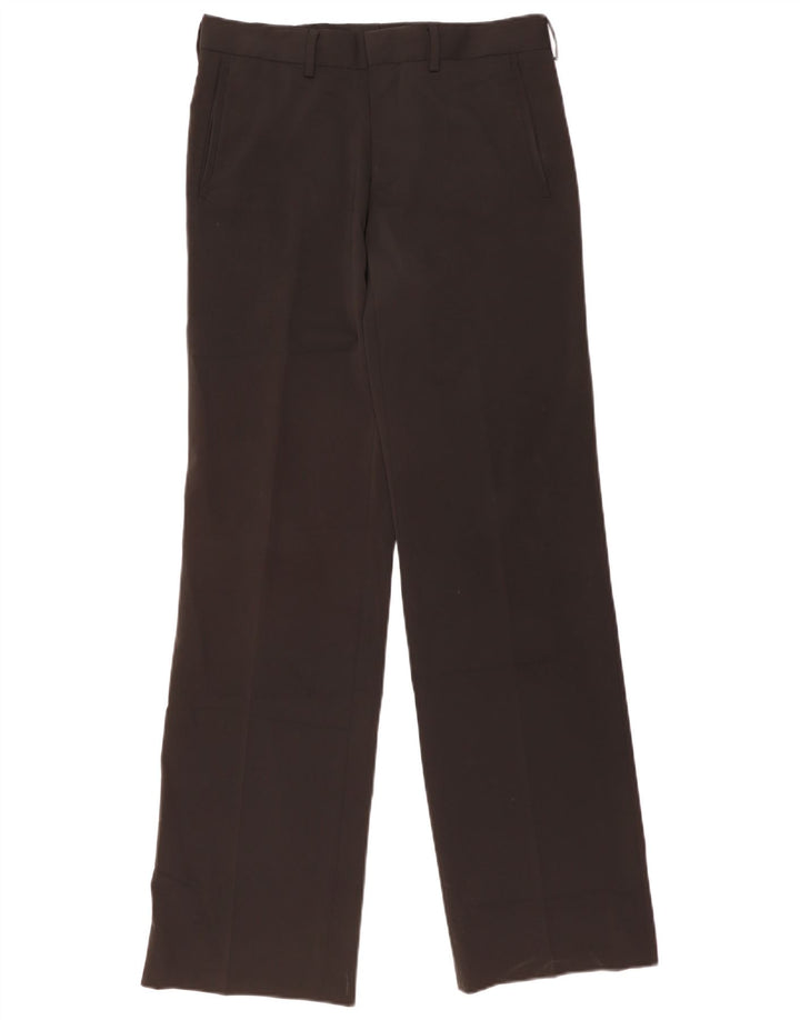 ZARA Pantaloni Chino Drepți Bărbați EU 40 Mediu L31 L34 Poliester Negru