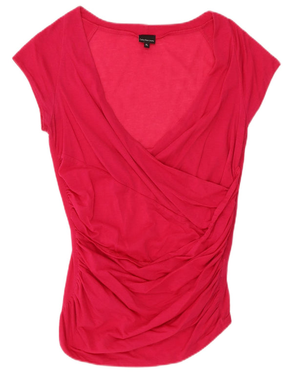 Bluză Calvin Klein pentru femei, UK 18 XL, bumbac roz