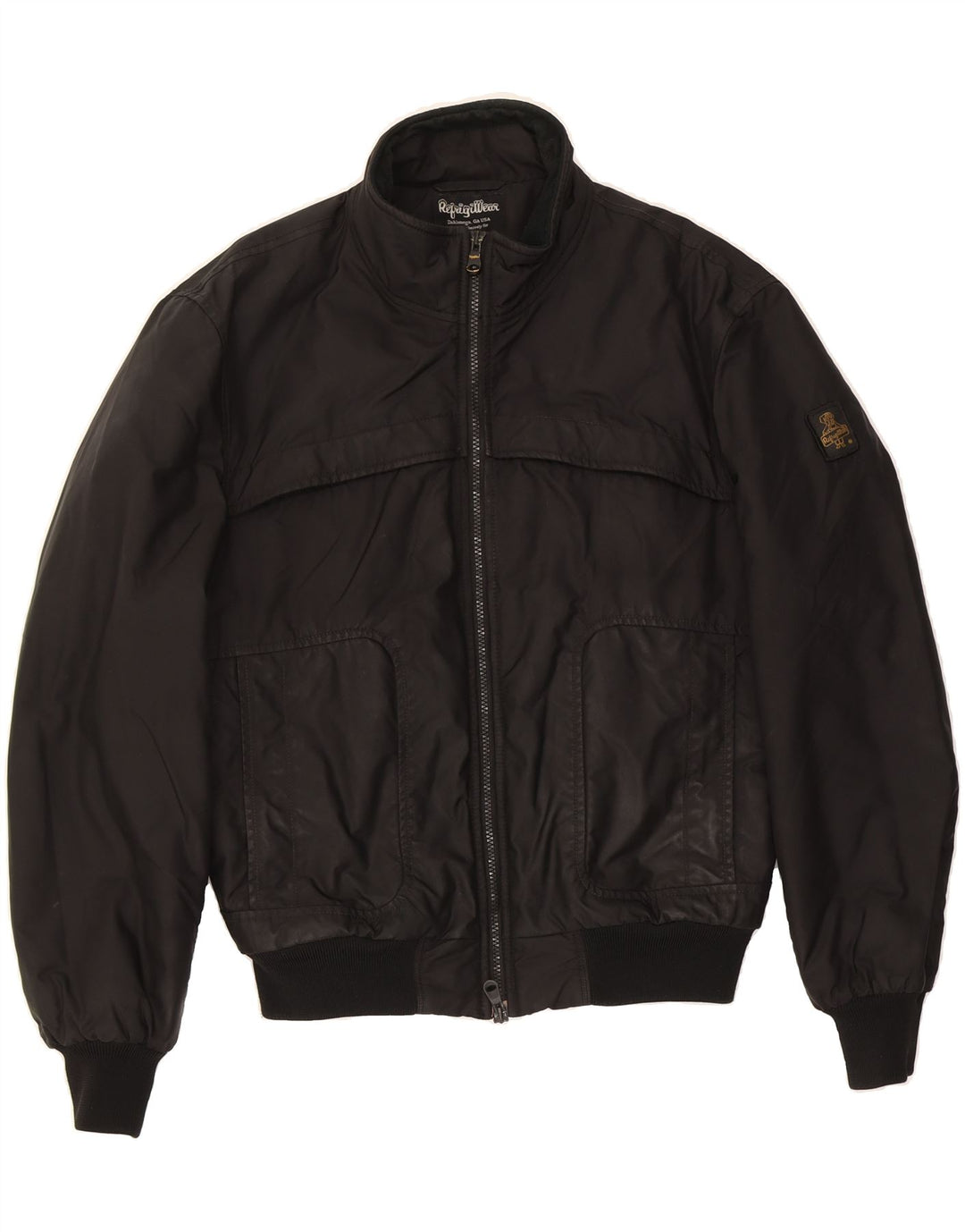 REFRIGIWEAR Mens Cruz Bomber Jacket UK 40 Large Black Nylon Vintage Refrigiwear and Second-Hand Refrigiwear from Messina Hembry 