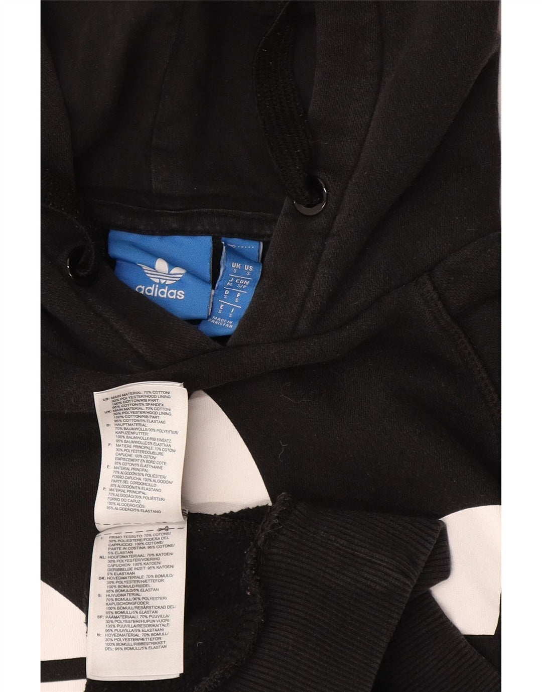 Pulover cu glugă cu grafică Adidas pentru bărbați, bumbac mic, negru