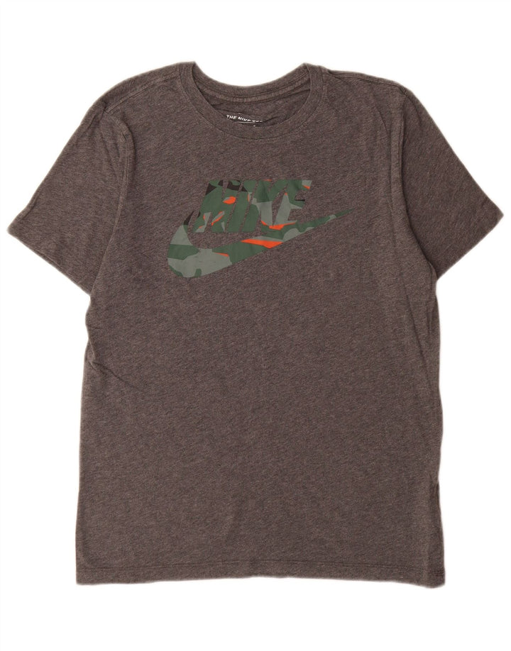 Tricou grafic Nike pentru bărbați Top din bumbac gri mediu