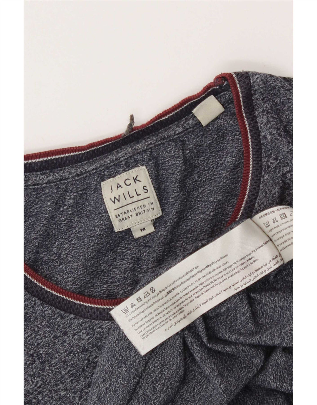 Tricou Jack Wills pentru bărbați Top mediu din bumbac cu pete albastru bleumarin