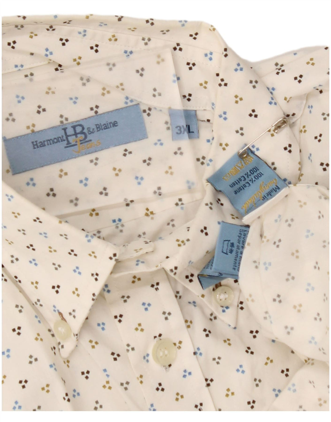 Cămașă pentru bărbați HARMONT & BLAINE 3XL bumbac cu pete alb